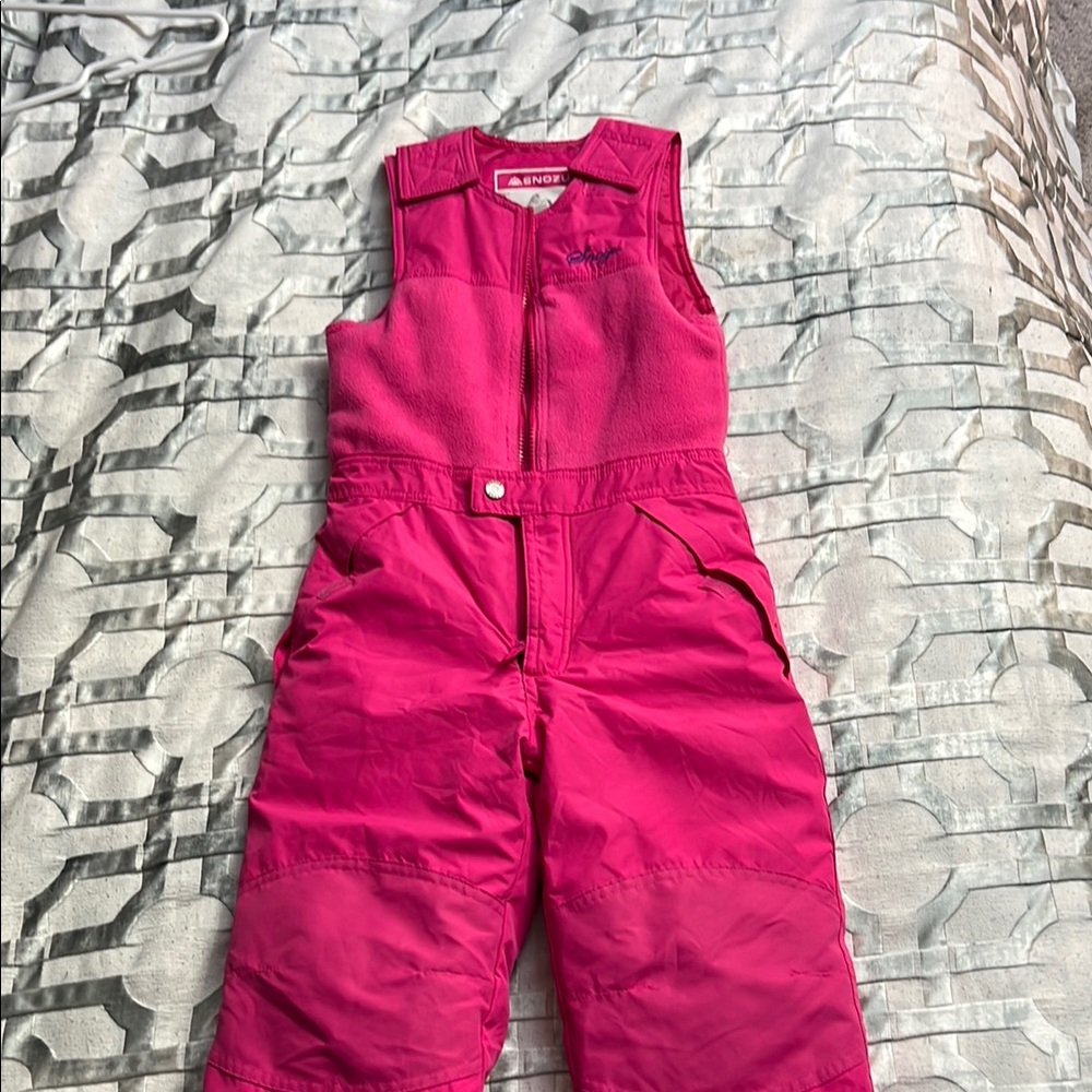 Snozu Kids Pink Insulated Snow Bib - Girls